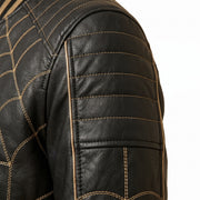 Spider Web Leather Bomber Jacket – Wholesale Custom