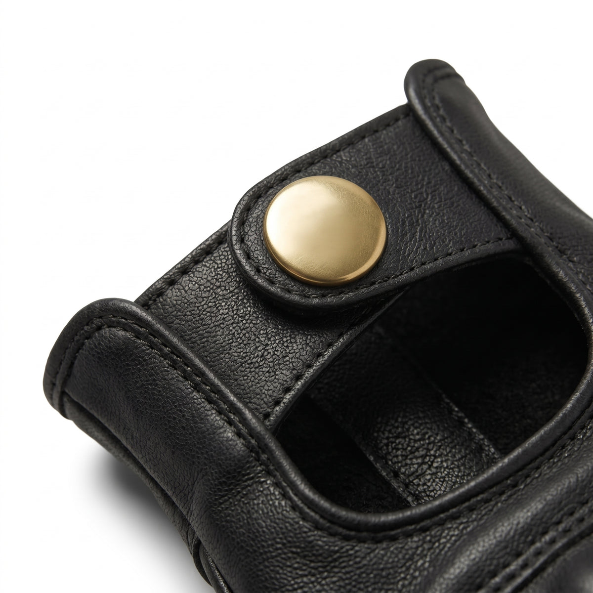 Vintage Biker Gloves – Matte Black Leather Motorcycle Gloves