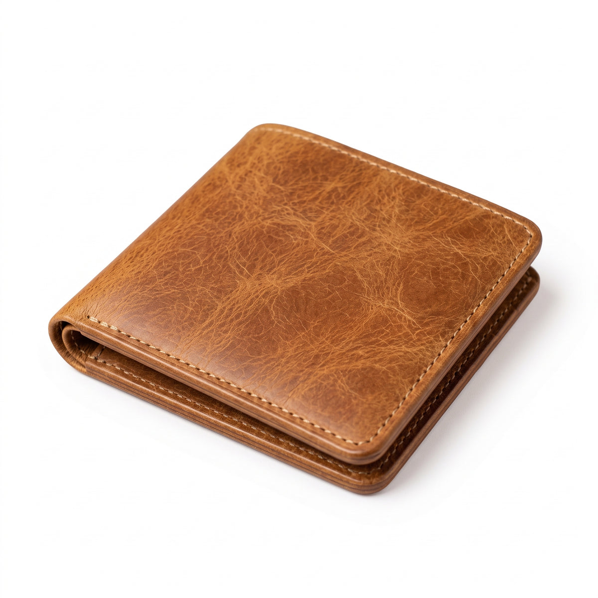 Vintage Distressed Leather Bifold Wallet | Wholesale