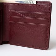 Classic Burgundy Leather Bifold Wallet for Men