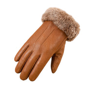 Fur Cuff Leather Gloves – Genuine Leather Winter Gloves