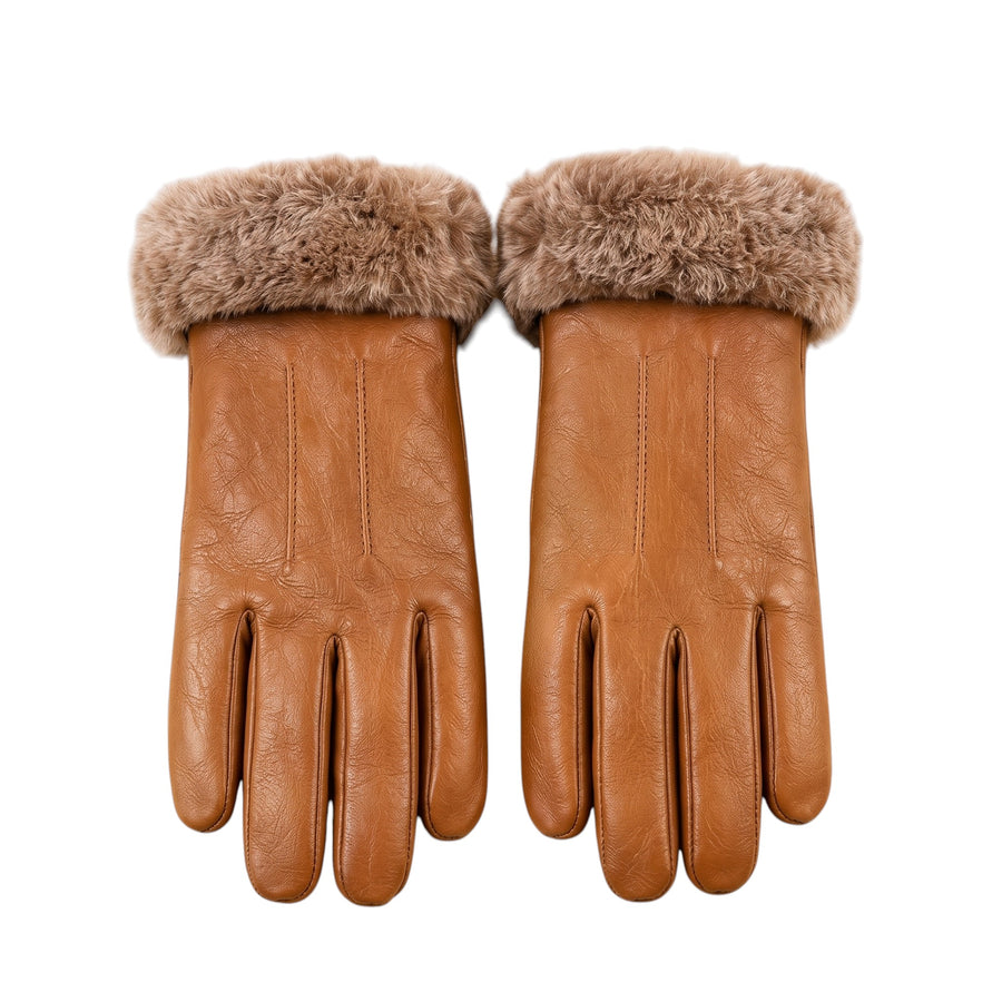 Fur Cuff Leather Gloves – Genuine Leather Winter Gloves