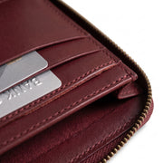 Real Hair-On Cowhide Zip-Around Leather Wallet