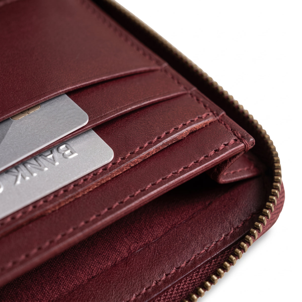 Real Hair-On Cowhide Zip-Around Leather Wallet