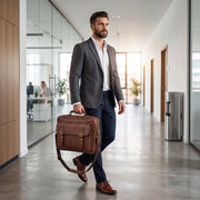 Vintage Brown Leather Laptop Bag Briefcase