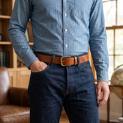 Men's Cognac Leather Belt – Classic Tan Belt