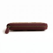 Real Hair-On Cowhide Zip-Around Leather Wallet