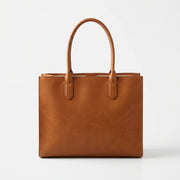 Women's Tan Leather Tote Bag – Structured Work & Everyday Tote
