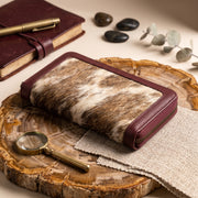 Real Hair-On Cowhide Zip-Around Leather Wallet