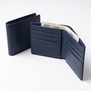 Navy Blue Leather Bifold Wallet | Wholesale