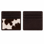Genuine Cowhide Leather Bifold Wallet & Card Holder Set for Men | Handmade Western Hair-On-Hide Wallet Gift Set