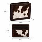 Genuine Cowhide Leather Bifold Wallet & Card Holder Set for Men | Handmade Western Hair-On-Hide Wallet Gift Set