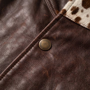 Women’s Hair-On Leather Fringe Jacket – Western Cowhide Jacket