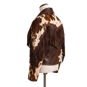 Women’s Hair-On Leather Fringe Jacket – Western Cowhide Jacket
