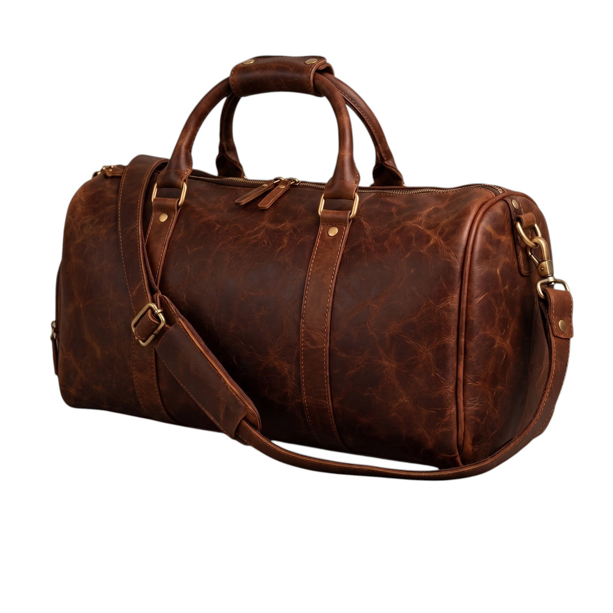 Vintage Brown Leather Duffle Bag – Travel & Weekender