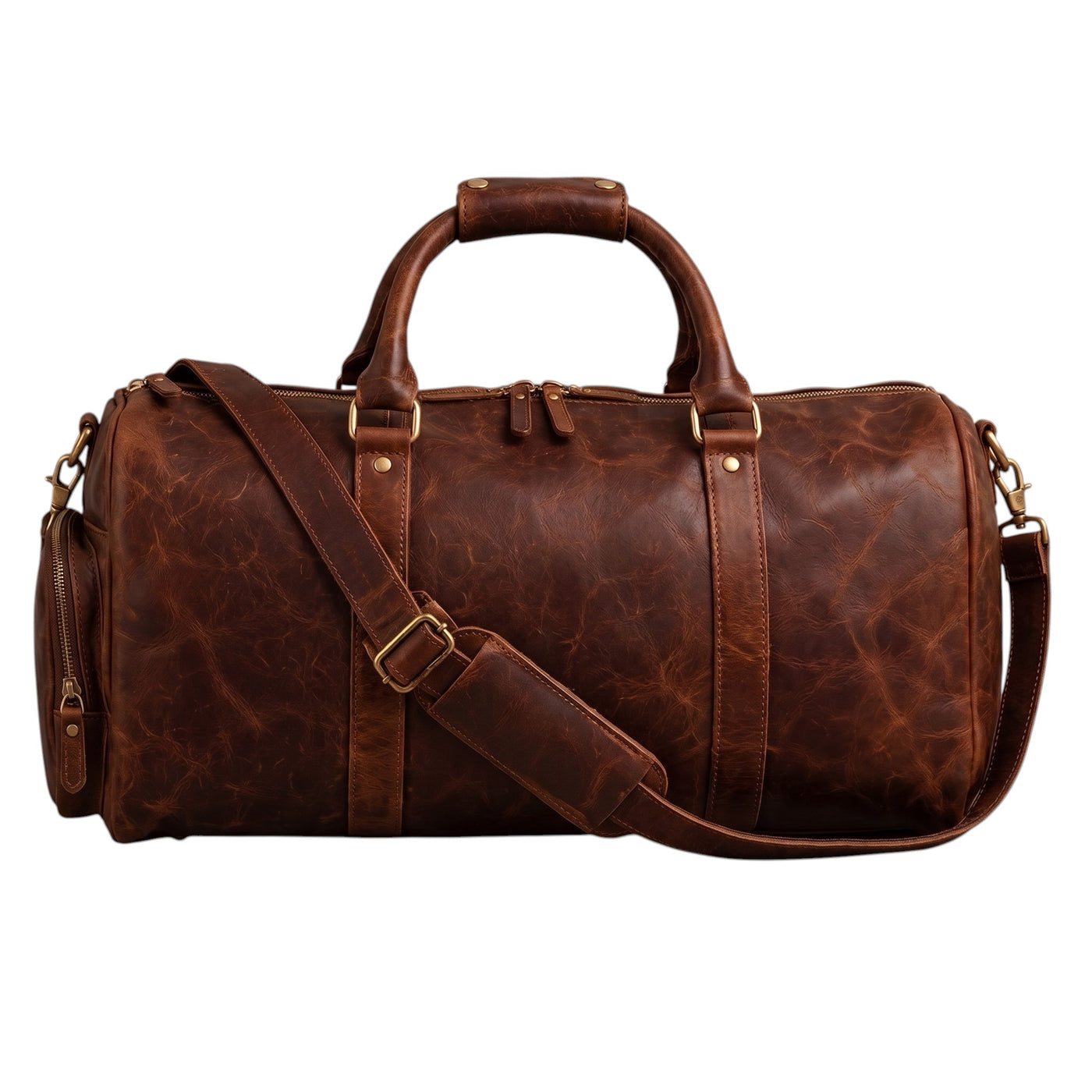 Vintage Brown Leather Duffle Bag – Travel & Weekender