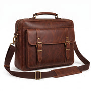 Vintage Brown Leather Laptop Bag Briefcase