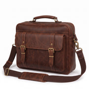 Vintage Brown Leather Laptop Bag Briefcase