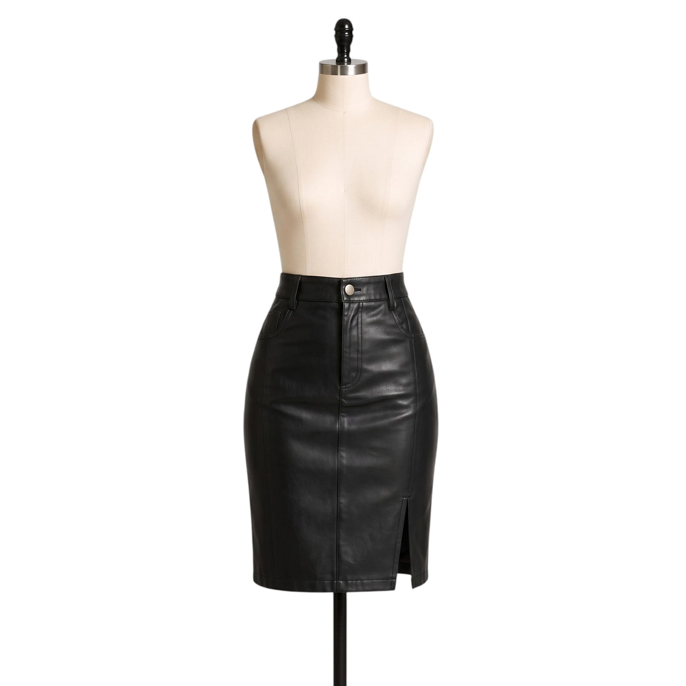 Black Leather Pencil Skirt – High Waist Women's Leather Skirt