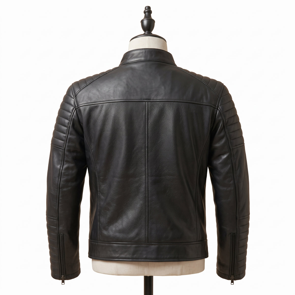 Quilted Racing Leather Jacket – Black Motorcycle Jacket