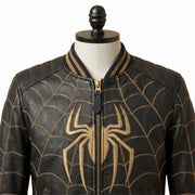 Spider Web Leather Bomber Jacket – Wholesale Custom