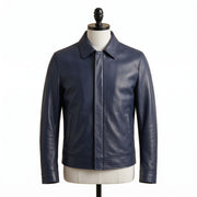 Leather Shirt Collar Jacket – Men's Minimalist Leather Jacket