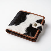 Real Hair-On Cowhide Bifold Leather Wallet