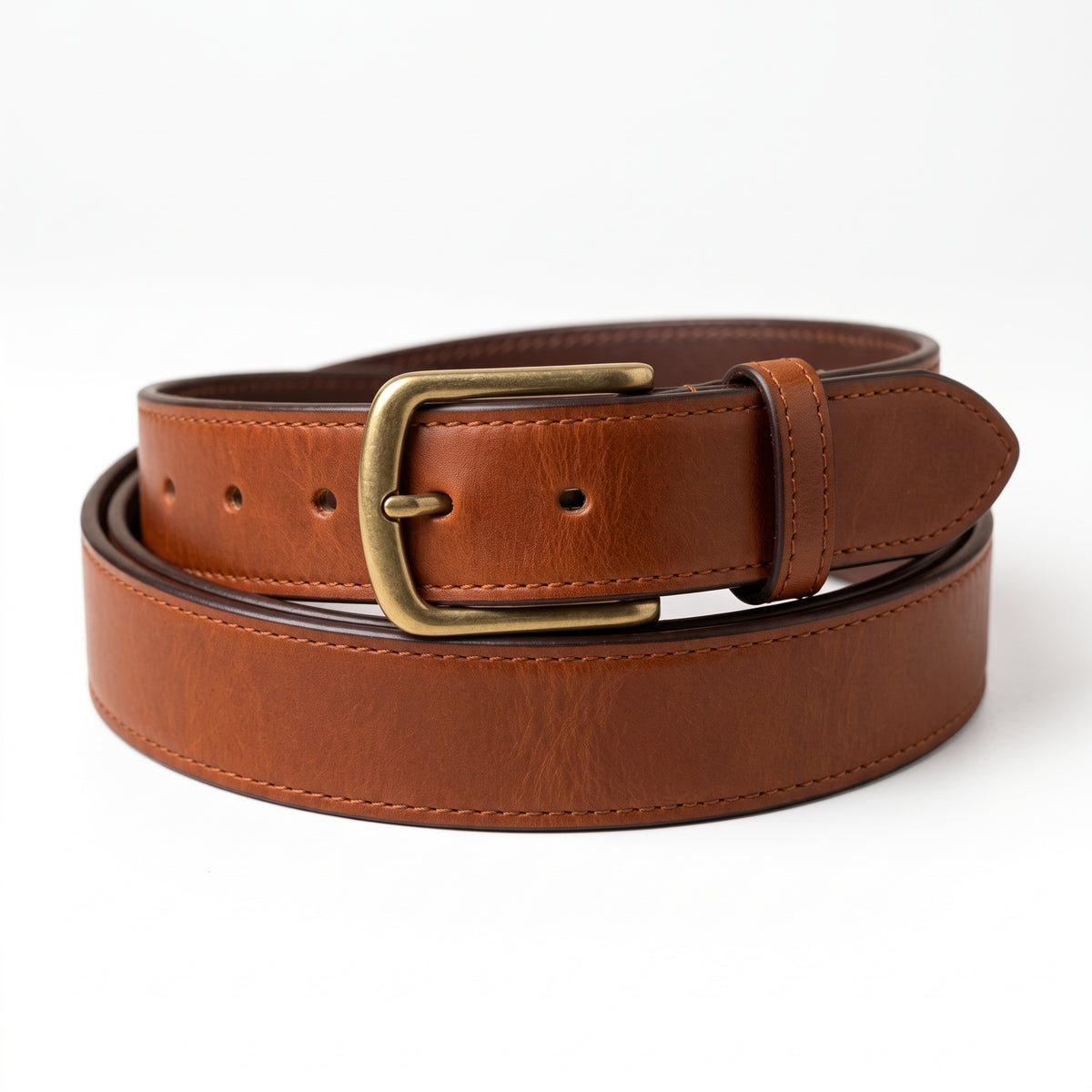 Men's Cognac Leather Belt – Classic Tan Belt